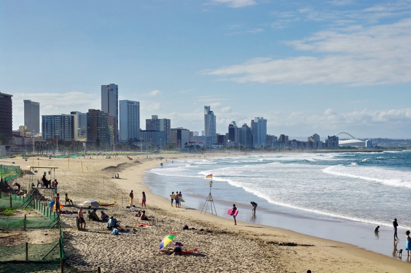 La plage de la ville de Durban, en Afrique du Sud